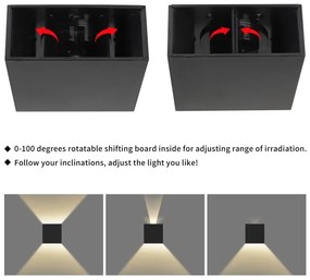 Brilagi - Aplică LED de exterior DOUBLERAY LED/4W/230V neagră IP65
