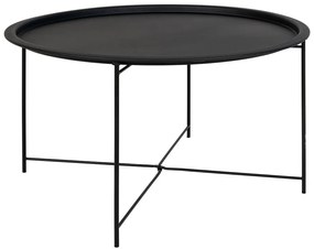 Măsuță de cafea neagră rotundă din metal ø 75 cm Bastia – House Nordic