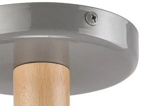 Lustr ELLIE 3xE27/60W/230V, montare pe tavan, gri/fag