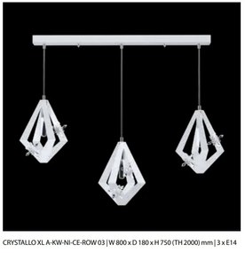 Lustra moderna cu 3 pendule design LUX realizat manual CRYSTALLO XL