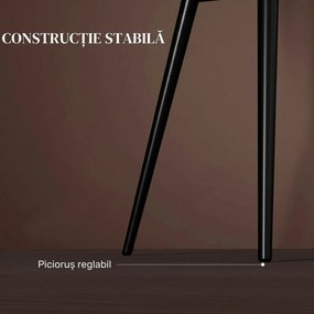 HOMCOM Set 2 Scaune de Dining Tapițate în Stil Nordic cu Brațe și Picioare din Oțel, 54x57x80 cm, Maro | Aosom Romania