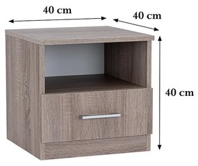 Noptieră Miami 1 sertar 40x40 cm stejar York-stejar York