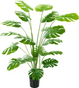 HOMCOM Plantă artificială arbore Monstera deliciosa cu ghiveci inclus înălțime 150 cm interior verde | Aosom Romania