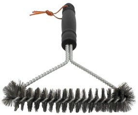 Perie pentru curățare grătar - formă triunghiulară, peri metalici și mâner ergonomic