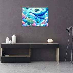 Tablou pe sticlă – Lume subacvatică (70x50 cm)