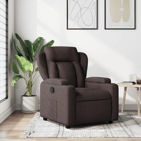 vidaXL Fotoliu rabatabil, maro închis, material textil