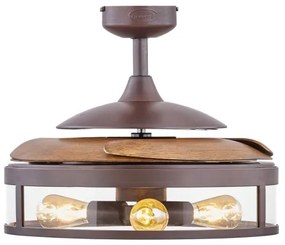 Ventilator LED de tavan CLASSIC FANAWAY 212925 3xE27/4W/230V maro + telecomandă