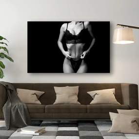 Tablou Canvas femeie Lenjerie sexy, alb - negru - 60x40cm
