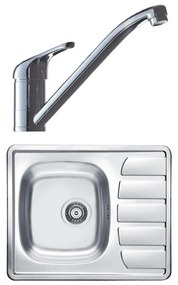 ALVEUS SETA265 - Chiuvetă de bucătărie ZOOM+baterie pentru chiuvetă RIVIERA 14,8 cm satinat/crom