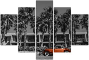 Tablou - Mașină roșie, retro (150x105 cm)