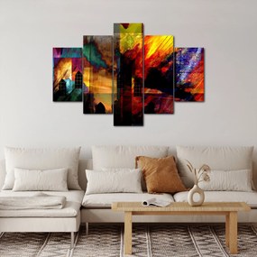 Tablou - Oraș colorat, abstracție (150x105 cm)