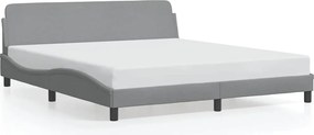 vidaXL Cadru de pat, Dover, gri deschis, 180x200 cm, textil