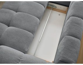 Colțar gri închis extensibil/cu spațiu de depozitare cu tapițerie din chenille (cu colț pe partea stângă/în formă de ”L”) Everest – Bobochic Paris