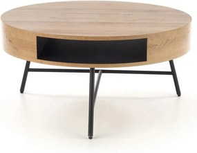 Masuta cafea CAMILA, stejar auriu/negru, 80x80x41 cm