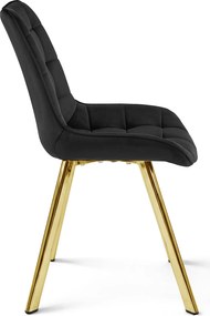 OFERTA Scaun de dining SORIA VELVET cu picioare aurii, negru calitatea II