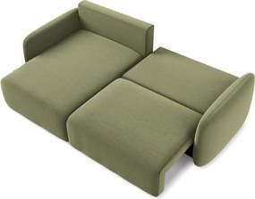 Colțar verde extensibil/cu spațiu de depozitare cu tapițerie din catifea (cu colț pe partea stângă/cu șezlong) Kalena – Makamii