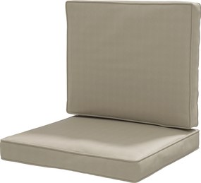 Outsunny Set de 2 perne pentru scaun perne de șezut cu huse detașabile perne matlasate umplutură din spumă poliester kaki | Aosom Romania