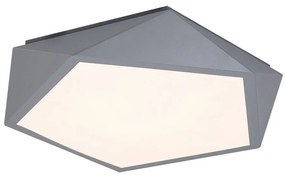 Plafoniera gri cu forma pentagonala Raffa 40cm