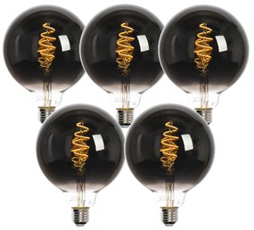 Set de 5 becuri LED inteligente E27 G125 Negre 4W 60lm 1800-3000K