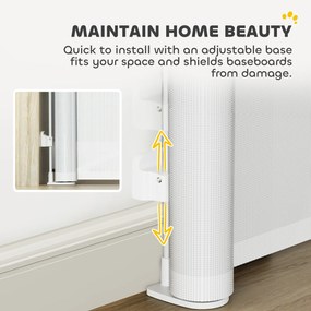 PawHut Gard Extensibil pentru Câini 0-144cm cu Blocare Automată, Alb | Aosom Romania