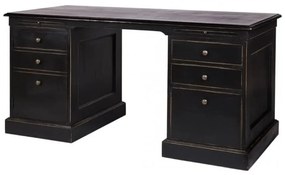 Birou negru din lemn de pin, cu aspect vintage, New York