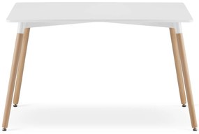 Set de masa 1 + 4, masa ADRIA 120x80cm alb + scaune BALI MARK negru