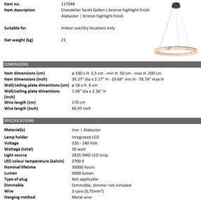 Lustra LED eleganta design LUX Sankt Gallen L