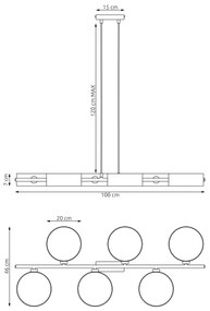Lustră suspendată pe cablu DRUMZ 6xE14/10W/230V neagră