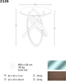 Masuta auxiliara design modern Walnut Round Corner