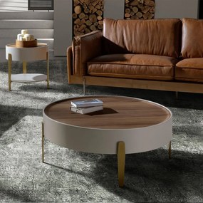 Masuta de cafea design LUX Walnut-Bej
