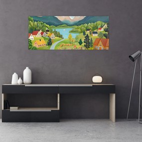 Tablou - Sat în Munți (120x50 cm)