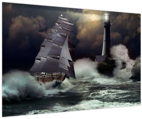 Tablou - Vapor în furtună (90x60 cm)
