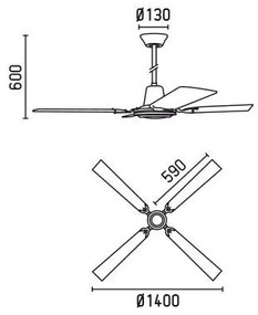 Ventilator cu regulator de perete, palete doua culori Malvinas 33111