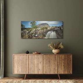 Tablou cu cascadele și munți (120x50 cm)
