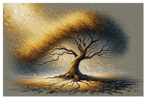Tablou arborele vieții auriu în vânt