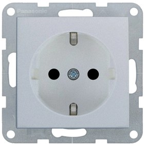 Priza simpla cu impamantare 16A, IP20, Argintiu, Panasonic Karre Plus 55