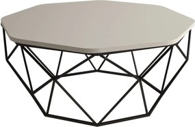 Masuta cafea Diamond, bej/negru, PAL melaminat/metal, 90x38x90 cm