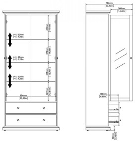 Vitrină Provence, alb