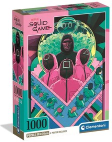 Squid Game Câștigă-ți viața Shapes of Power puzzle compact de 1000 de piese Clementoni