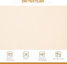 Outsunny Leagăn de grădină cu 3 locuri, copertină, șezut respirabil și cadru din oțel, bej | Aosom Romania
