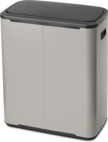Cos de gunoi Brabantia Bo Touch 1010455, 60 l, Deschidere lina si silentioasa, Deschidere larga, Gri deschis