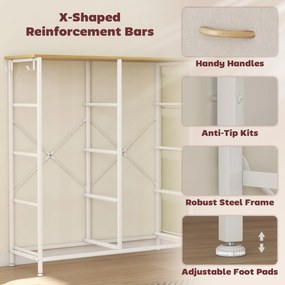 HOMCOM Comodă cu 8 sertare pliabile, cu 4 buzunare de depozitare și 2 cârlige | Aosom Romania