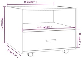 Masuta de cafea, gri sonoma, 55x55x40 cm, lemn prelucrat 1, sonoma gri