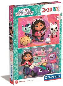 Gabby&#039;s Dollhouse Cat-world Puzzle Clementoni 2x20 piese