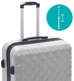 Set valiza de calatorie cu geanta cosmetica-gri