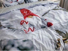 Lenjerie de pat din microsaten WINTER GNOME gri + husa pentru perna 45 x 45 cm gratuita Dimensiune lenjerie de pat: 70 x 90 cm | 140 x 200 cm