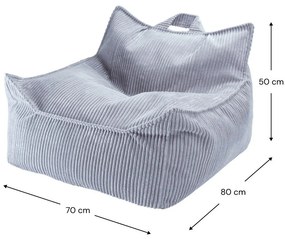Fotoliu puf pentru copii albastru cu tapițerie din catifea reiată Chair – Wigiwama