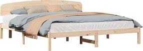 vidaXL Cadru de pat natural 200 x 200 cm Lemn de pin masiv