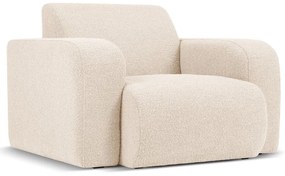 Fotoliu bej cu tapițerie din stofă bouclé Molino – Micadoni Home