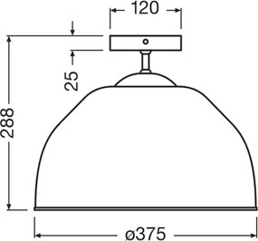 Osram - Lustră aplicată CAMEL BELL 1xE27/9W/230V Ø 37,5 cm